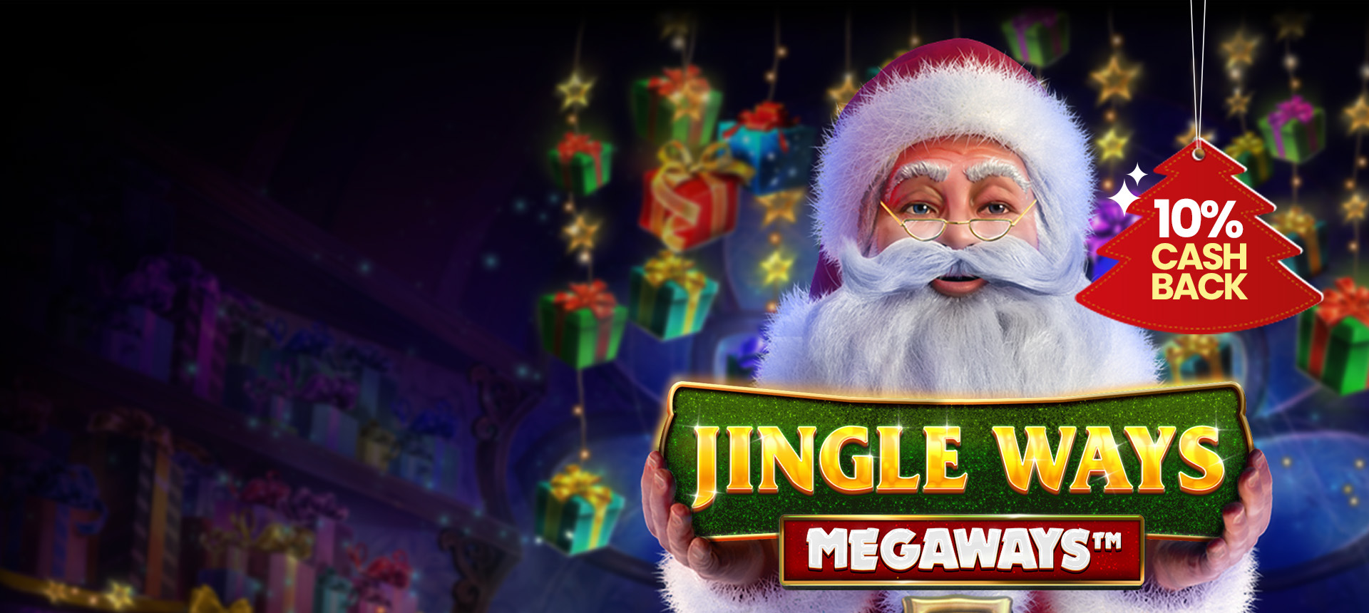¡Felices fiestas! Disfruta de un 10% de cashback hasta $300 en nuestro juego Jingle Ways Megaways.