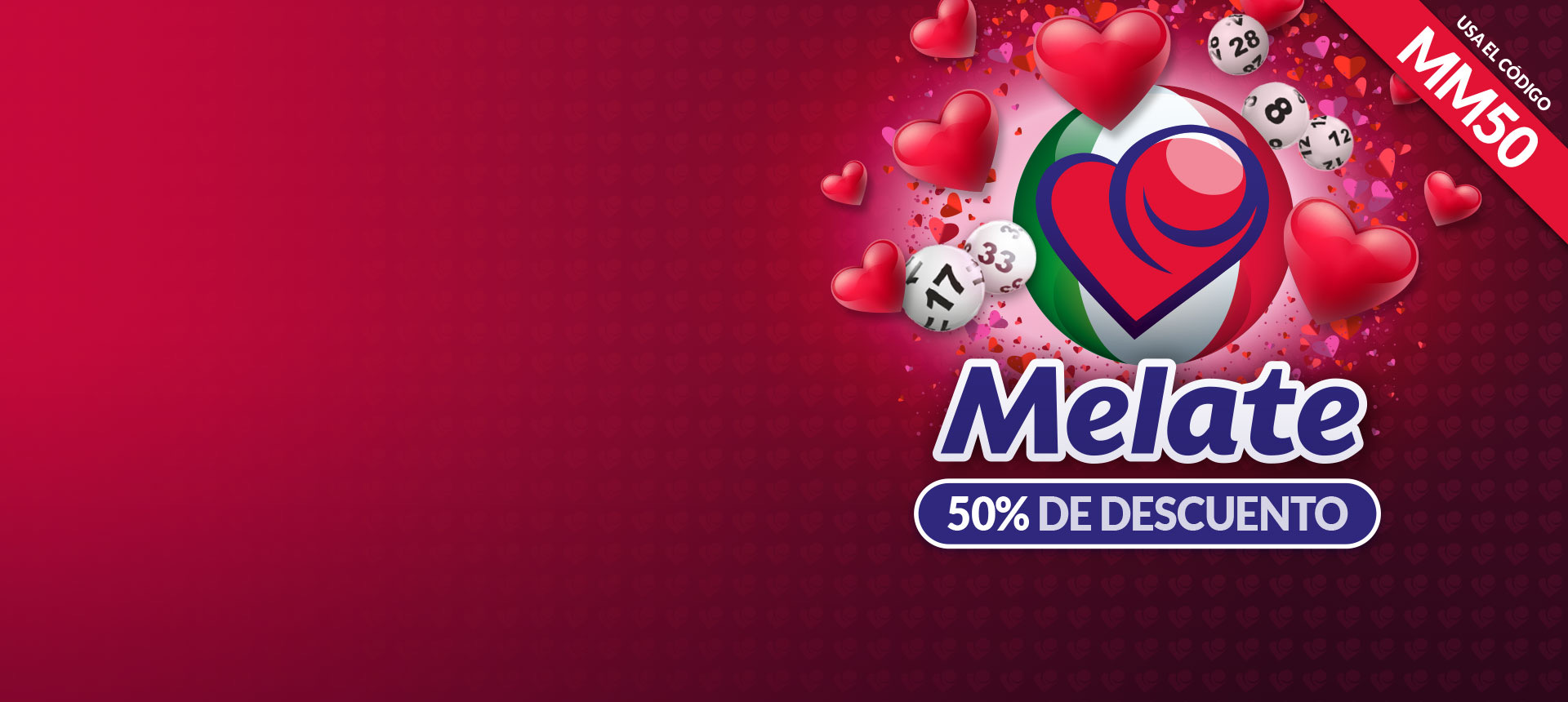 Play Melate with a 50% discount on all tickets using the promo code MM50!
